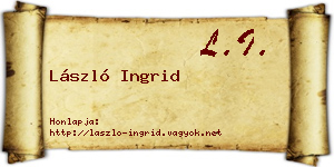 László Ingrid névjegykártya